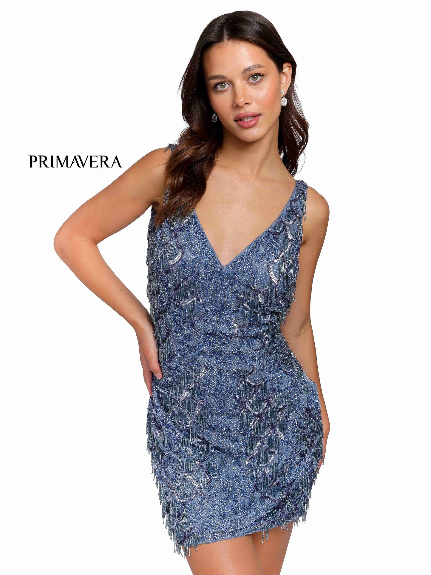 Primavera Couture Short Sleeveless Prom Dress 3818 - The Dress Outlet