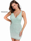 Primavera Couture Short Sleeveless Prom Dress 3856 - The Dress Outlet