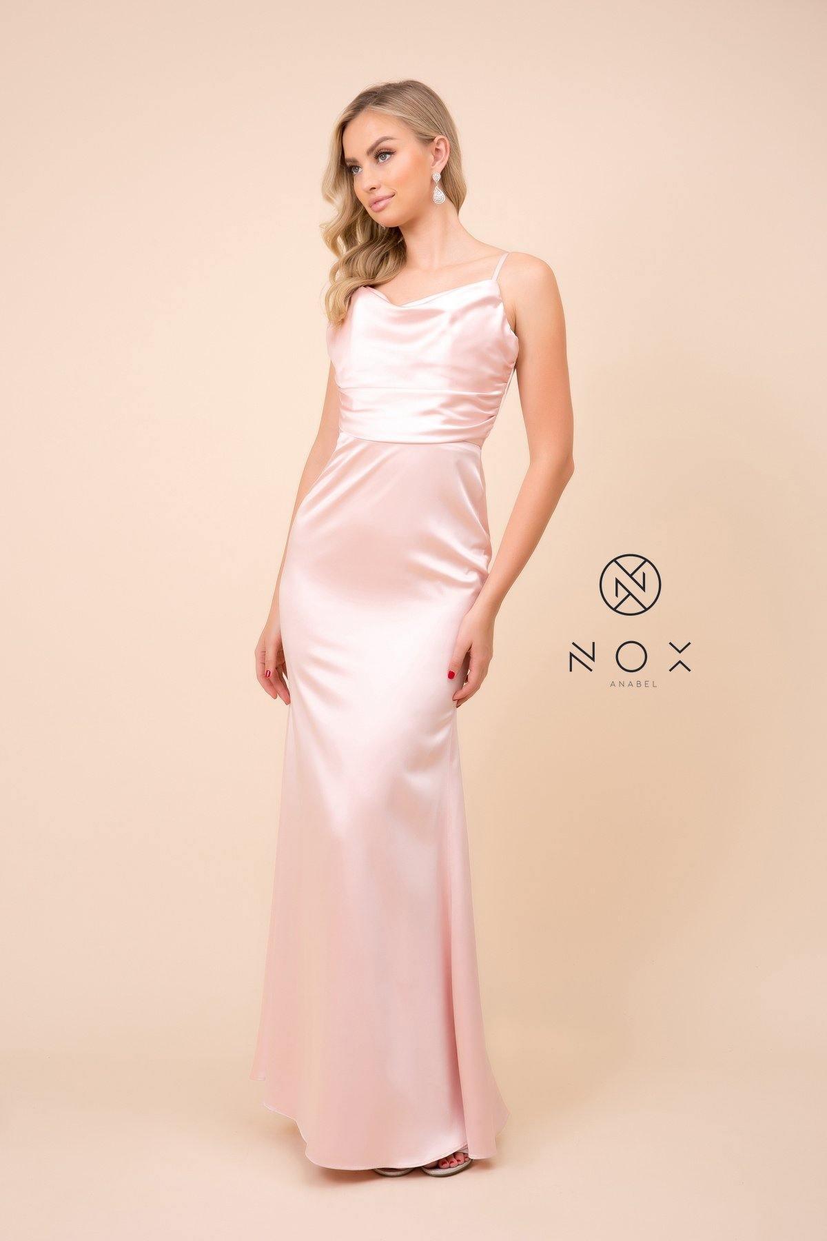 Prom Long Formal Spaghetti Strap Evening Gown - The Dress Outlet Nox Anabel