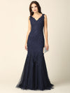 Prom Long Sleeveless Formal Fitted Lace Dress - The Dress Outlet