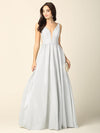 Prom Long Sleeveless Formal Metallic Ball Gown - The Dress Outlet