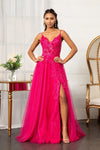 Prom Long Spaghetti Strap Mesh Formal Dress - The Dress Outlet