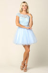 Prom Short Cap Sleeve Homecoming Cocktail Dress - The Dress Outlet