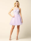 Prom Short Halter Homecoming Cocktail Dress - The Dress Outlet