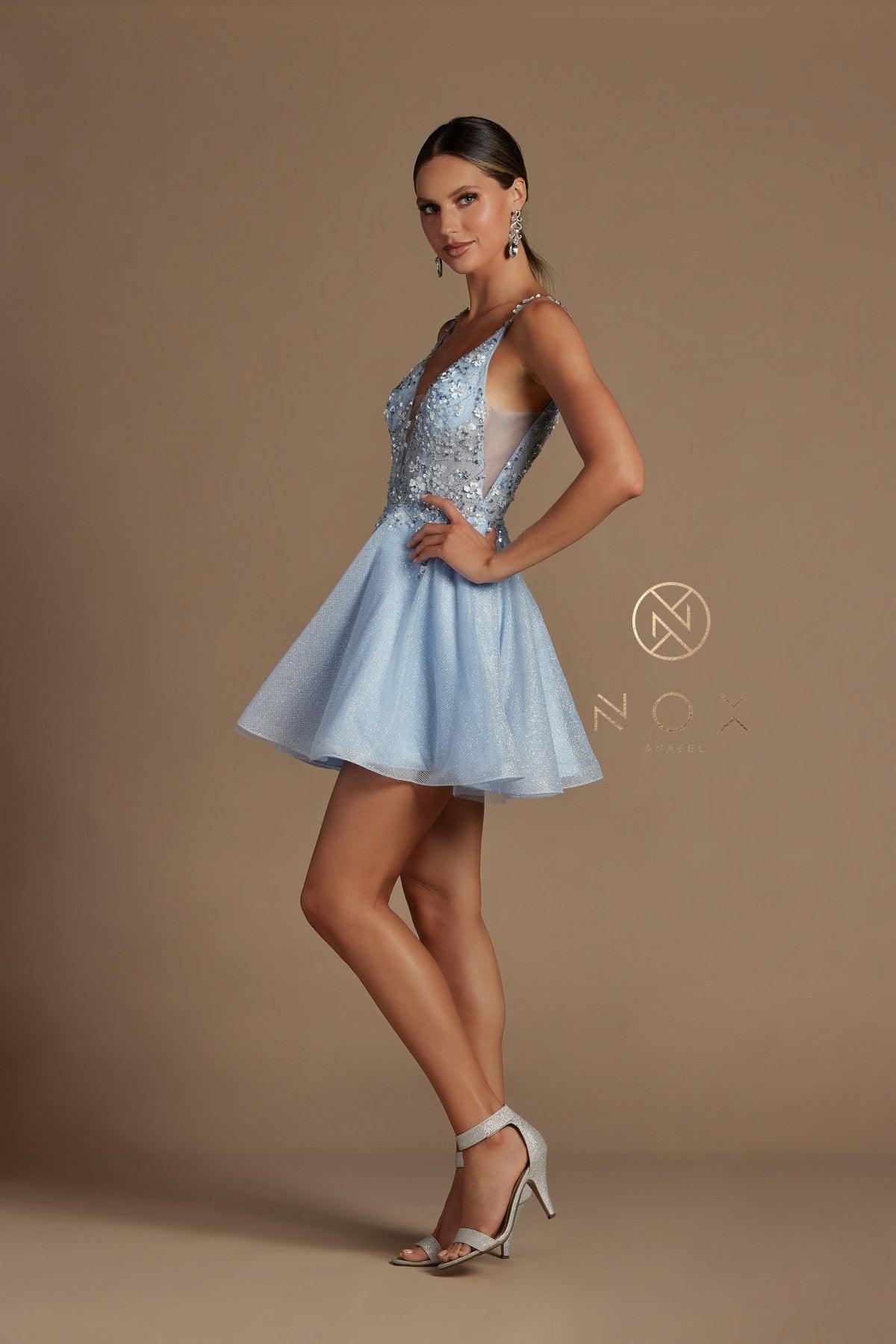 Prom Short Homecoming Glitter Dress - The Dress Outlet