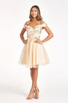 Prom Short Off Shoulder Homecoming Cocktail Dress - The Dress Outlet