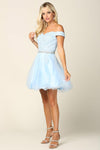 Prom Short Off Shoulder Lace Cocktail Party Dress - The Dress Outlet