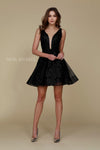 Prom Short Sleeveless Homecoming Glitter Dress - The Dress Outlet