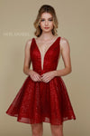 Prom Short Sleeveless Homecoming Glitter Dress - The Dress Outlet