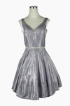 Prom Short Sleeveless Metallic Glitter Dress - The Dress Outlet