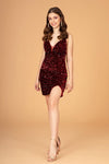 Prom Spaghetti Strap Velvet Short Dress - The Dress Outlet