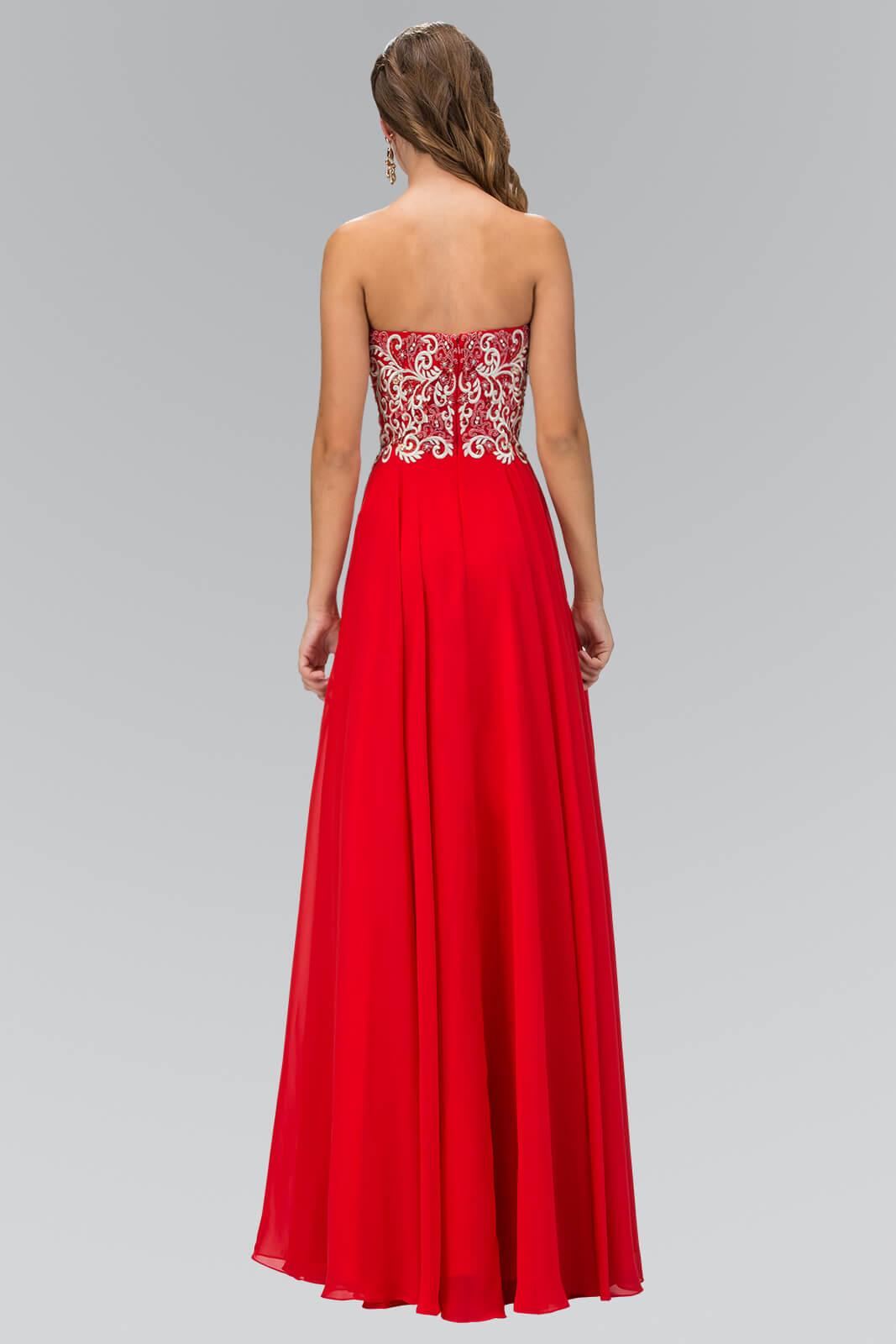 Prom Strapless Sweetheart Chiffon Evening Long Gown - The Dress Outlet Elizabeth K