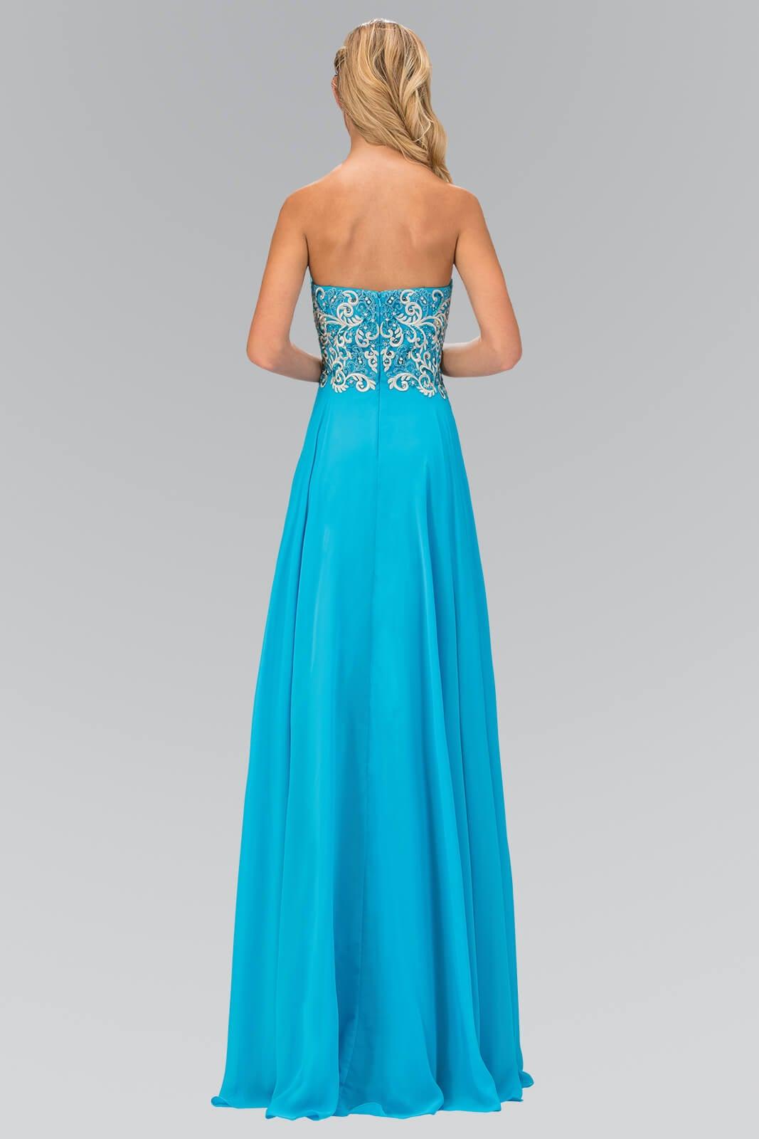 Prom Strapless Sweetheart Chiffon Evening Long Gown - The Dress Outlet Elizabeth K