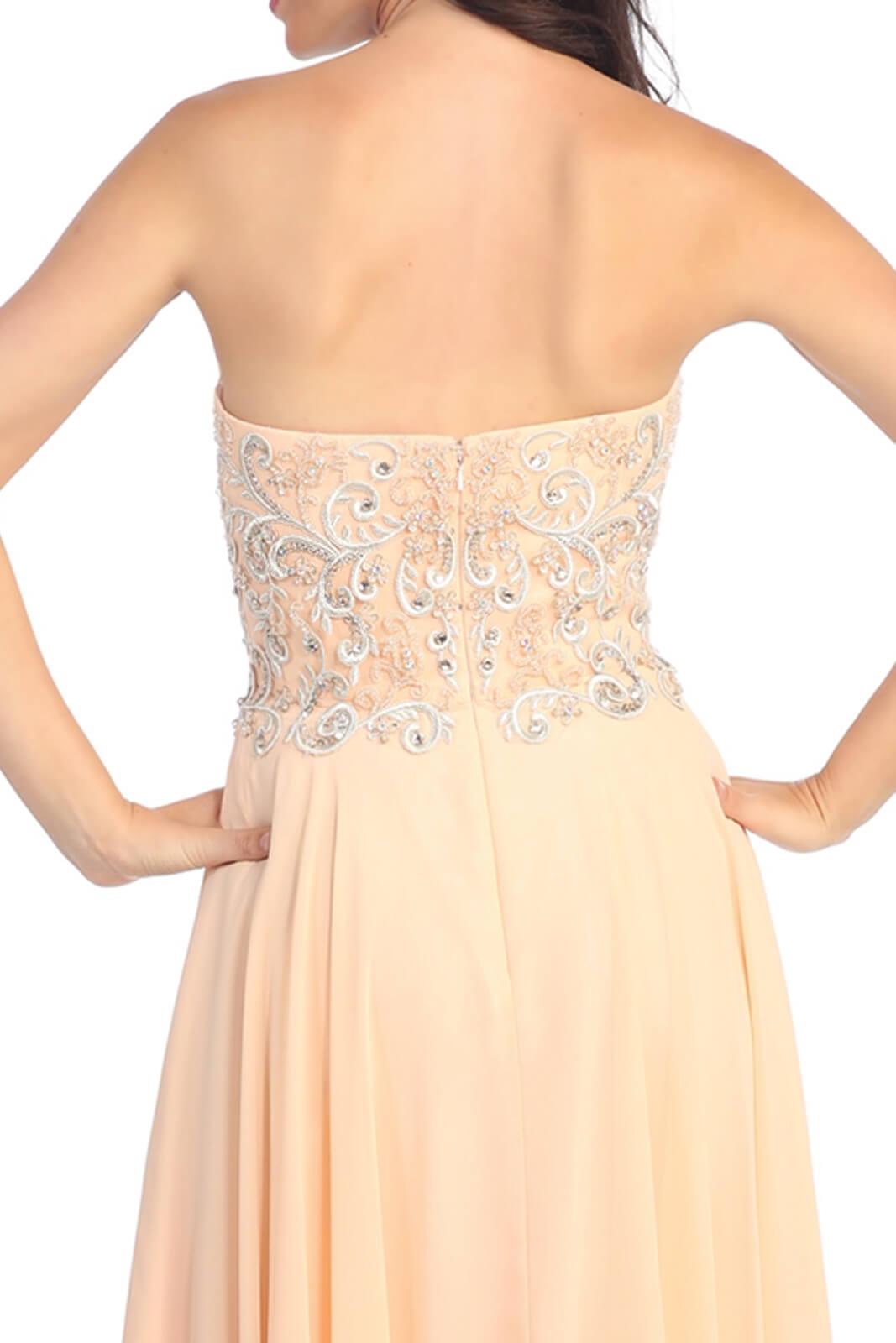 Prom Strapless Sweetheart Chiffon Evening Long Gown - The Dress Outlet Elizabeth K