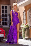 Prom Dresses Long One Shoulder Feather Skirt Prom Dress Purple