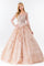 Quinceanera Long Sleeve Prom Gown - The Dress Outlet