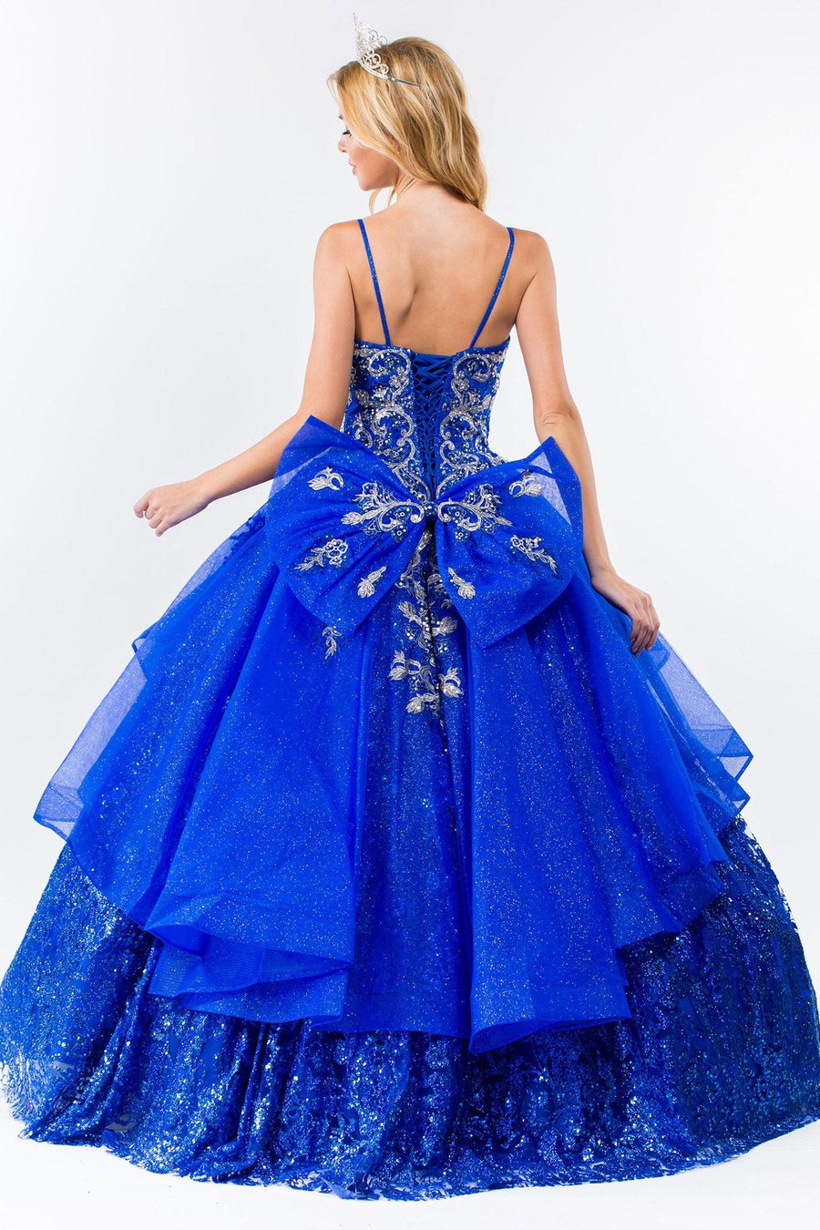 Quinceanera Spaghetti Strap Long Dress - The Dress Outlet