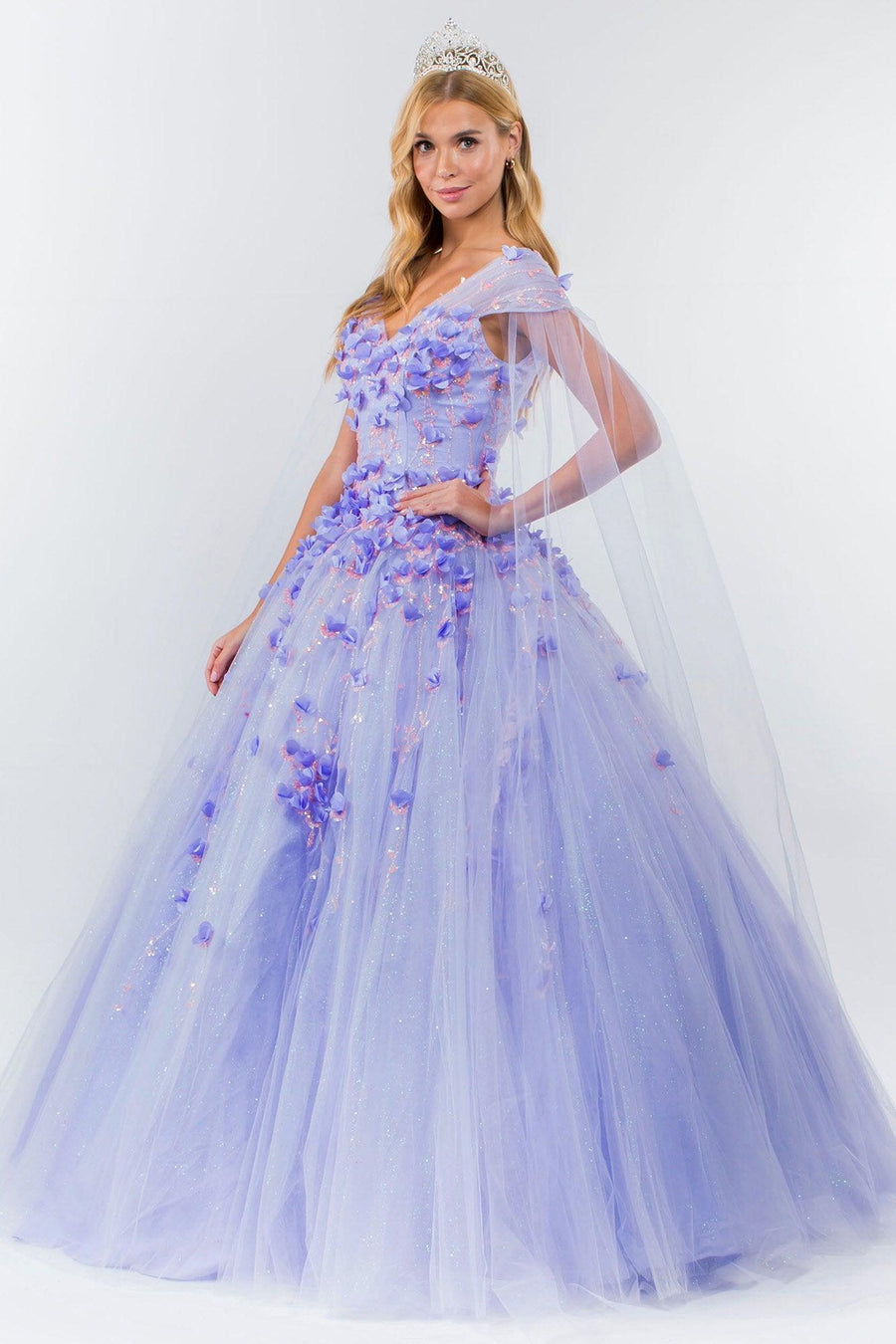 Quinceanera Sweet 16 Long Mesh Gown - The Dress Outlet