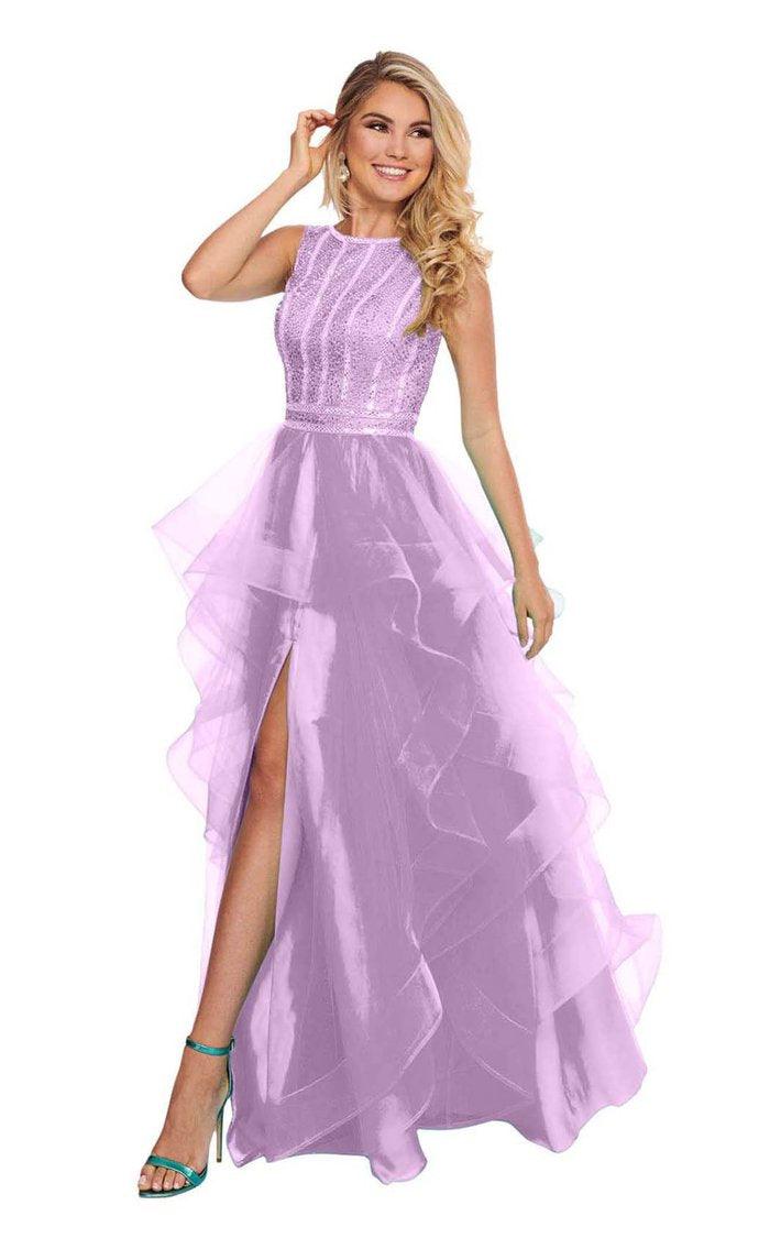 Rachel Allan High Long Formal Prom Dress 6512 - The Dress Outlet