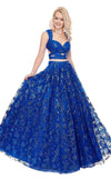 Rachel Allan Long Ball Gown Prom 2 Piece Dress 6467 - The Dress Outlet