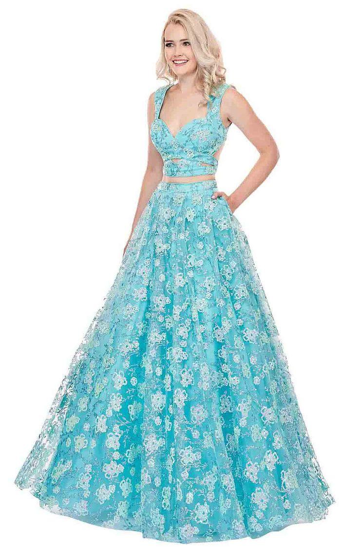 Rachel Allan Long Ball Gown Prom 2 Piece Dress 6467 - The Dress Outlet