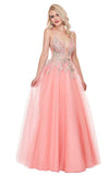 Rachel Allan Long Halter Prom Floral Ball Gown 6587 - The Dress Outlet