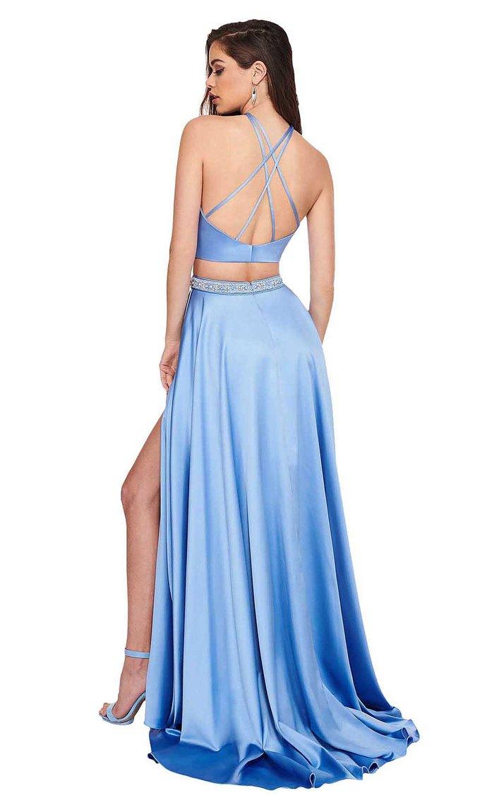 Rachel Allan Long Halter Two Piece Prom Dress 6483 - The Dress Outlet