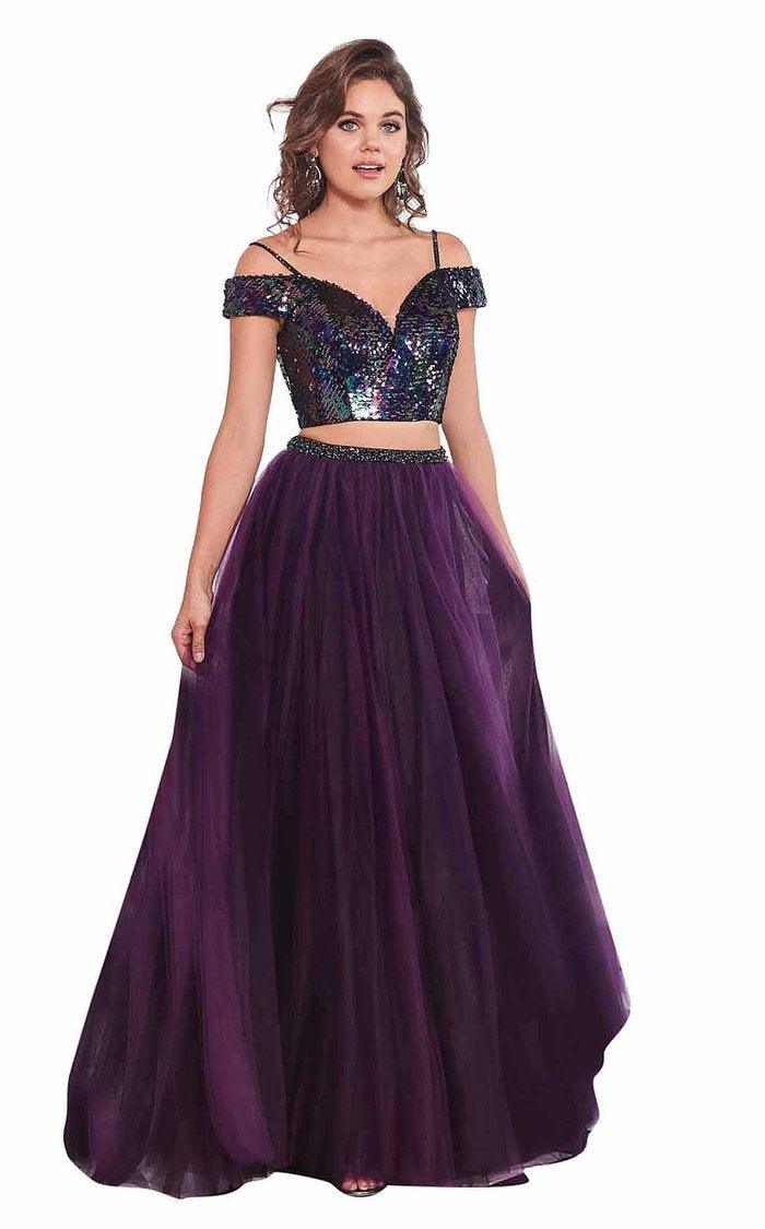 Rachel Allan Long Off Shoulder Prom Dress 6488 - The Dress Outlet