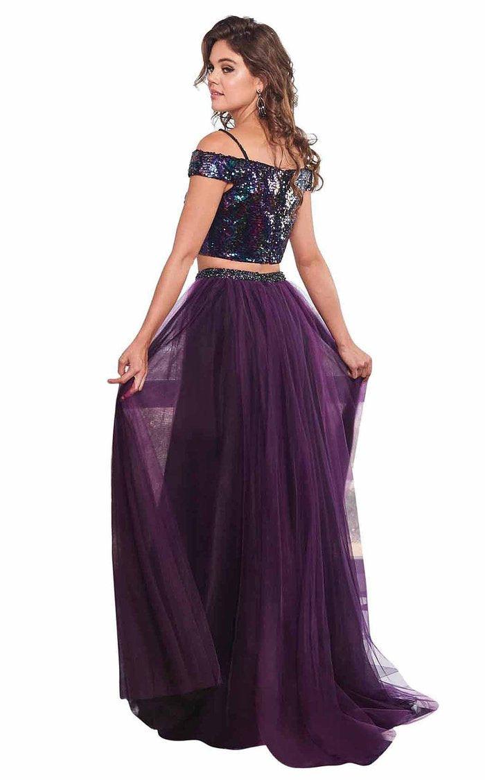 Rachel Allan Long Off Shoulder Prom Dress 6488 - The Dress Outlet