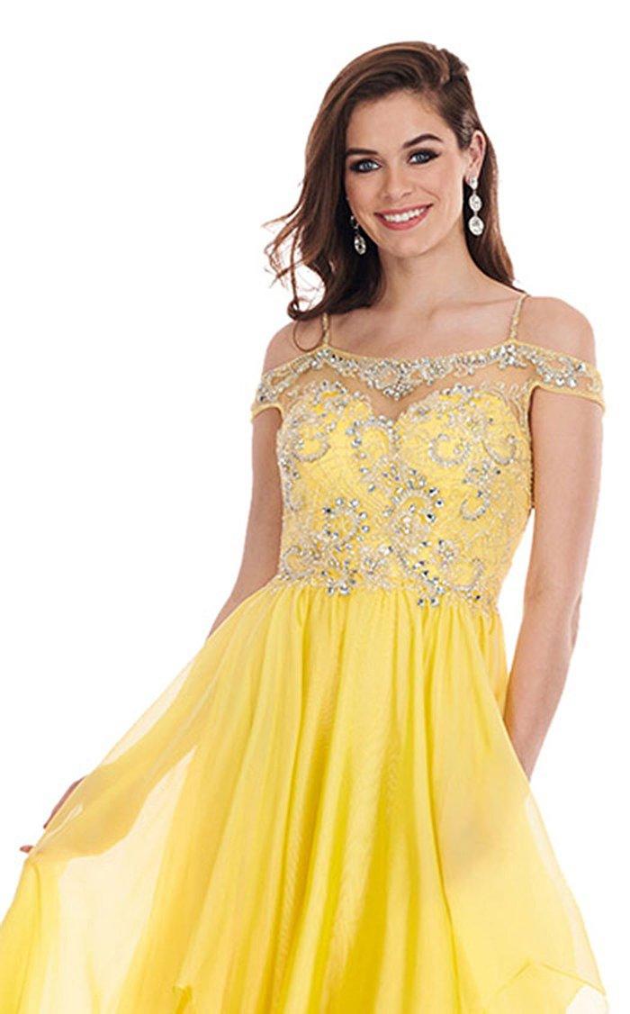 Rachel Allan Long Off Shoulder Prom Dress  6591 - The Dress Outlet