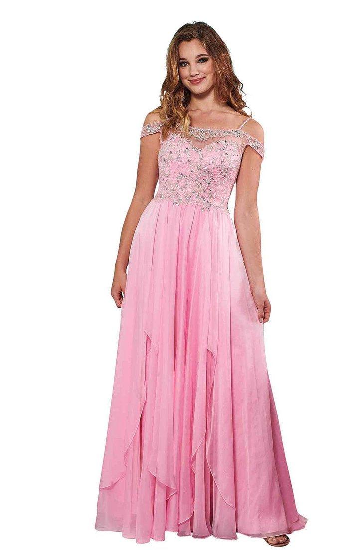 Rachel Allan Long Off Shoulder Prom Dress  6591 - The Dress Outlet