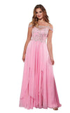 Rachel Allan Long Off Shoulder Prom Dress  6591 - The Dress Outlet