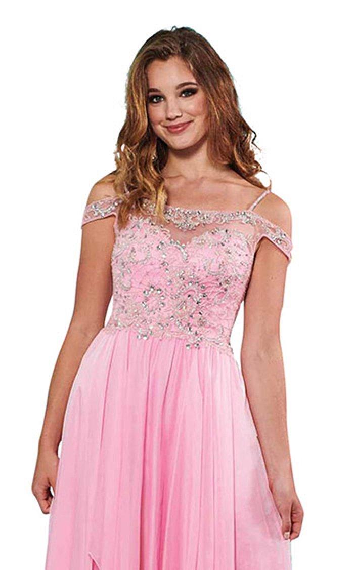 Rachel Allan Long Off Shoulder Prom Dress  6591 - The Dress Outlet