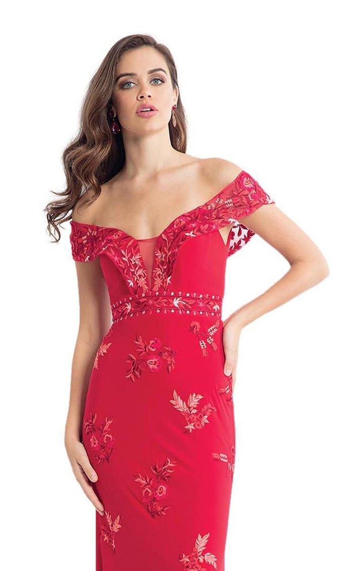 Rachel Allan Long Off The Shoulder Prom Dress 6056 - The Dress Outlet