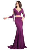 Rachel Allan Long Sexy Two Piece Prom Dress - The Dress Outlet