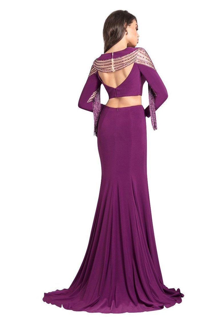 Rachel Allan Long Sexy Two Piece Prom Dress - The Dress Outlet