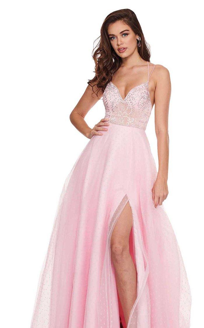 Rachel Allan Long Spaghetti Strap Prom Dress 6493 - The Dress Outlet