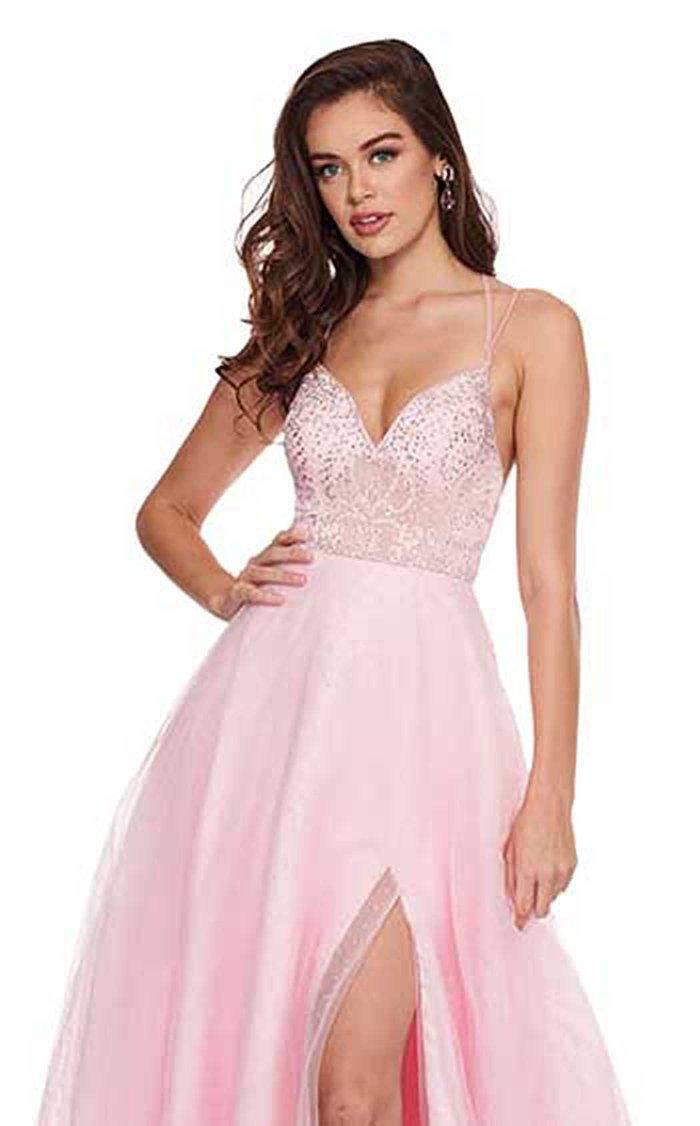 Rachel Allan Long Spaghetti Strap Prom Dress 6493 - The Dress Outlet