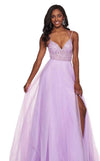 Rachel Allan Long Spaghetti Strap Prom Dress 6493 - The Dress Outlet