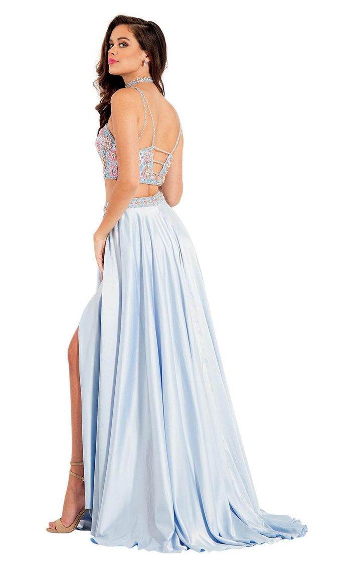 Rachel Allan Long Two Piece Beaded Prom Dress 6083 - The Dress Outlet