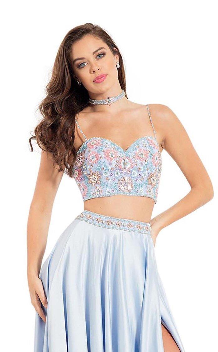 Rachel Allan Long Two Piece Beaded Prom Dress 6083 - The Dress Outlet