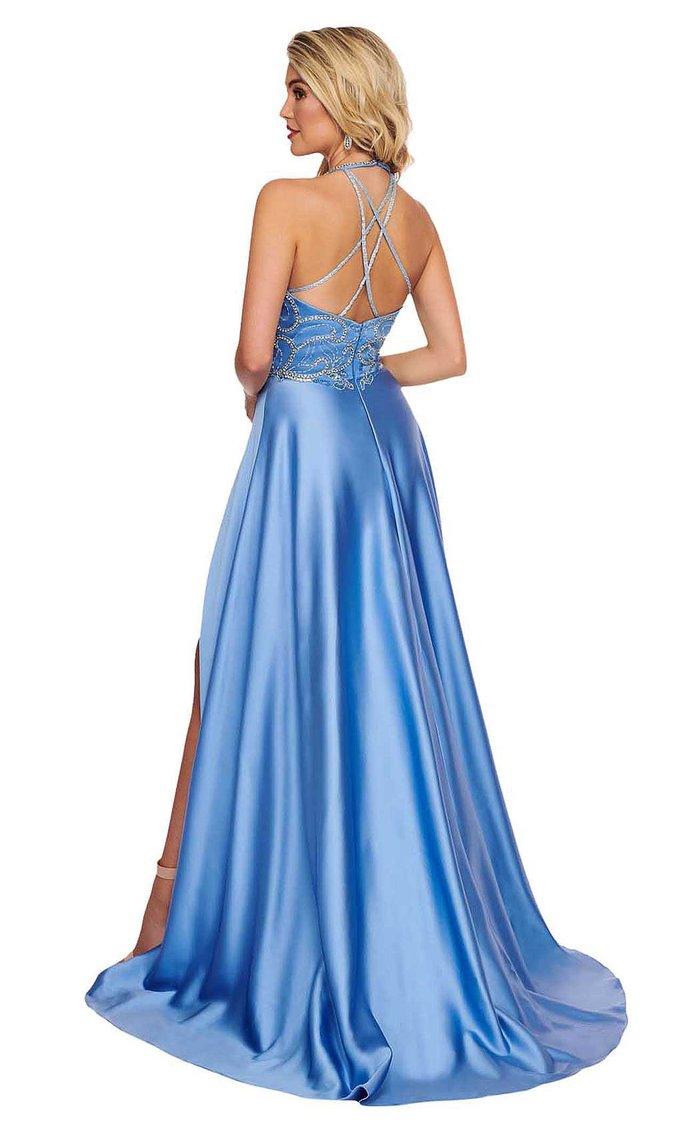 Rachel Allan Prom Beaded Halter Long Dress 6487 - The Dress Outlet