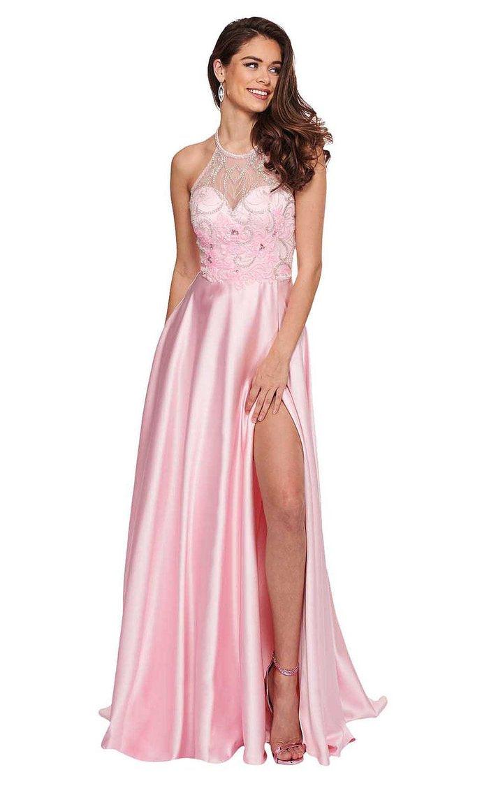 Rachel Allan Prom Beaded Halter Long Dress 6487 - The Dress Outlet