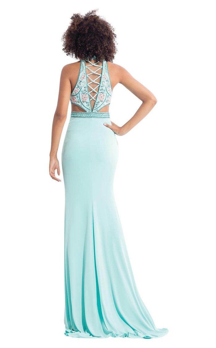 Rachel Allan Prom Formal Long Halter Dress 6052 - The Dress Outlet