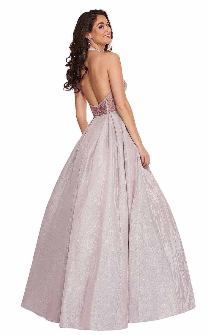 Rachel Allan Prom Halter Long Ball Gown 6414 - The Dress Outlet