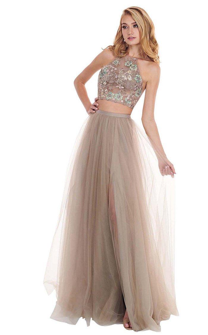 Rachel Allan Prom Halter Long Prom Dress 6596 - The Dress Outlet