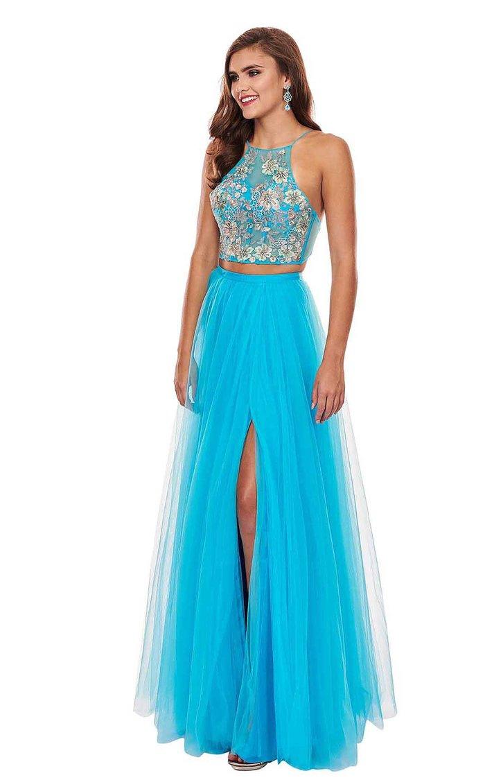 Rachel Allan Prom Halter Long Prom Dress 6596 - The Dress Outlet