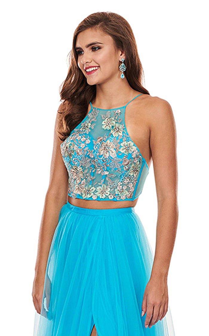 Rachel Allan Prom Halter Long Prom Dress 6596 - The Dress Outlet