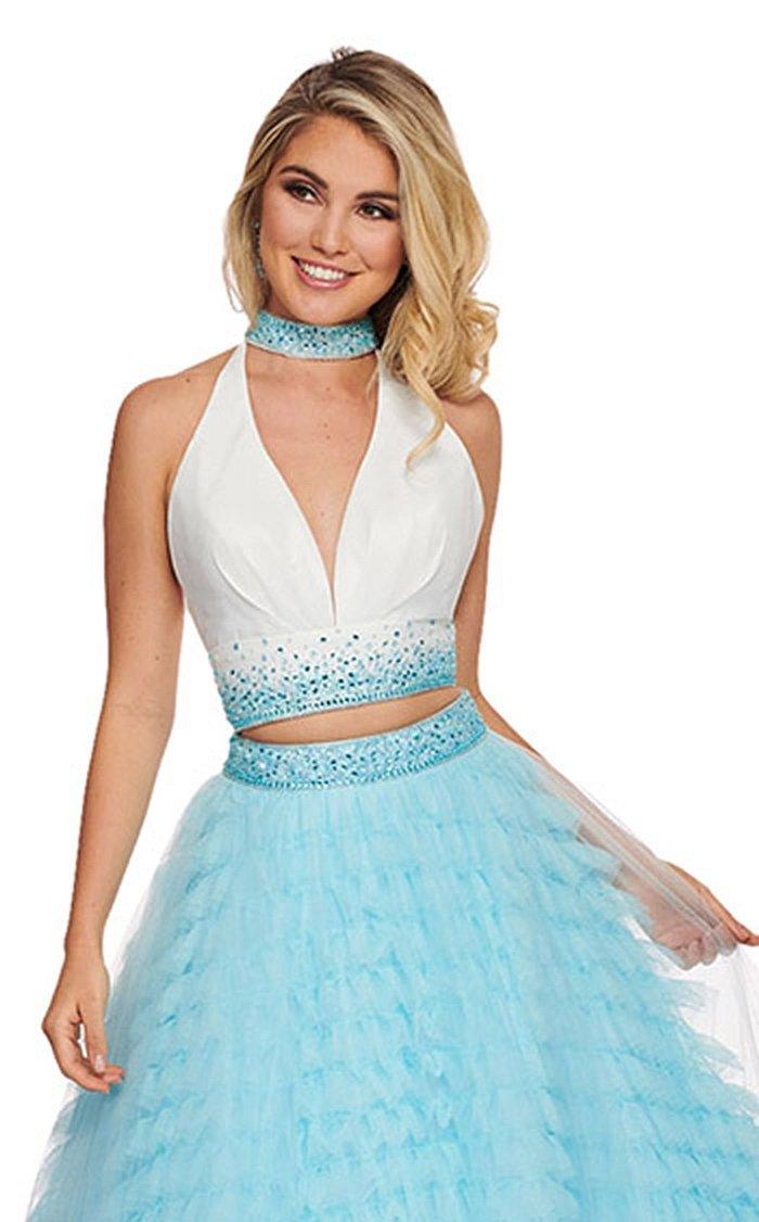 Rachel Allan Prom Long Halter Beaded Ball Gown 6524 - The Dress Outlet