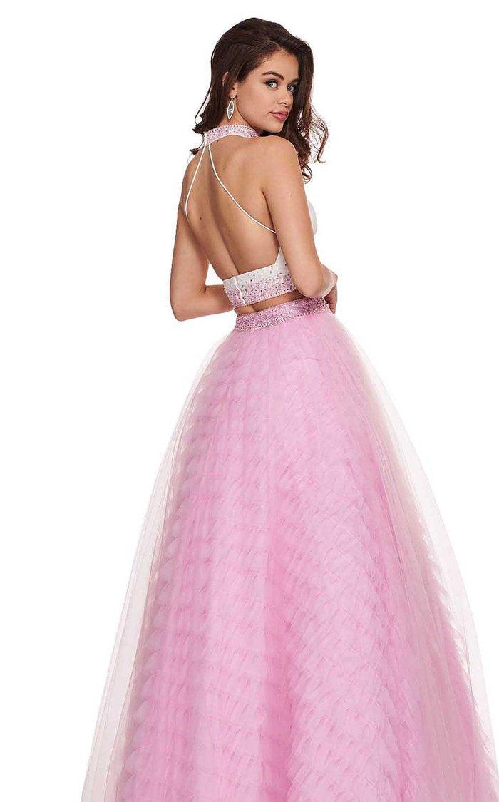 Rachel Allan Prom Long Halter Beaded Ball Gown 6524 - The Dress Outlet